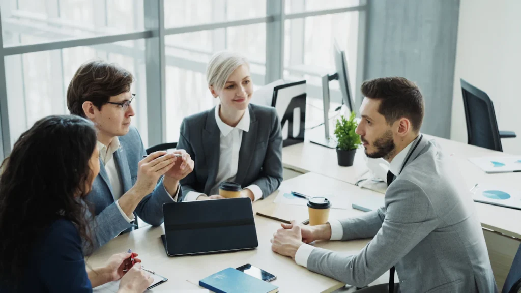 MNV advisors reviewing a client's financials in a meeting